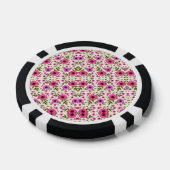 Poker chips with a vibrant pink floral pattern  ポーカーチップ (シングル)
