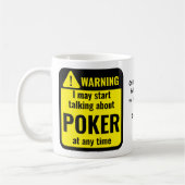 Poker Funny Personalized Warning コーヒーマグカップ (左)