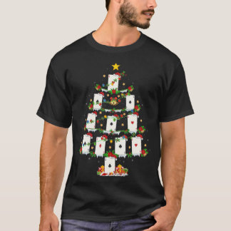 Poker Game Lover Xmas Lights Poker Christmas Tree  Tシャツ
