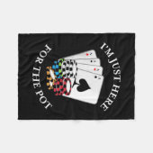 Poker I Am Just Here For The Pot フリースブランケット (正面(横))