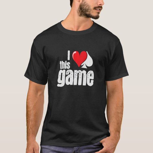 Poker I like This Game Heart and Spades Poker Prem Tシャツ (正面)