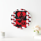 POKER NEW ORIGINAL pixelat by Masanser ラージ壁時計 (ホーム)