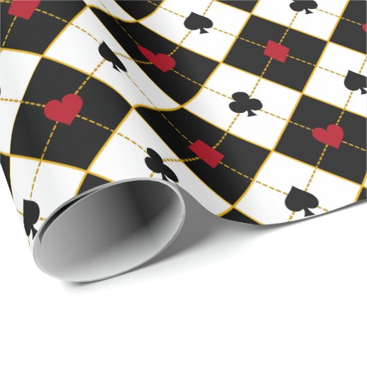 Poker Playing Cards Gift Wrap, Simple Vegas Casino ラッピングペーパー (ロールコーナー)