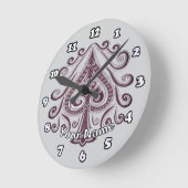 Poker Spades  ラウンド壁時計 (傾斜)