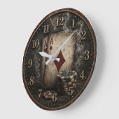 Poker Vintage Casino Decor ラージ壁時計 (傾斜)