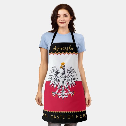 Poland Chefs Apron, Polish Flag Apron エプロン (着用した状態)