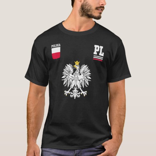 Poland Fan Polish Eagle Polska Flag Tシャツ (正面)