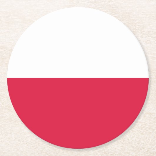 Poland Flag ラウンドペーパーコースター (正面)