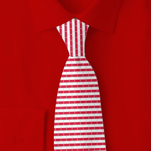 Poland Flag Brick Pattern ネクタイ