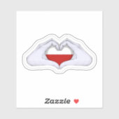 Poland Flag Heart Hands Decal Sticker シール (シート)