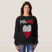 Poland Flag Holiday Poland Polska Heart Polish Fla スウェットシャツ (正面フル)