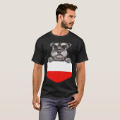 Poland Flag Miniature Schnauzer Dog In Pocket Tシャツ (正面フル)