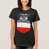 Poland Flag Miniature Schnauzer Dog In Pocket Tシャツ (正面)