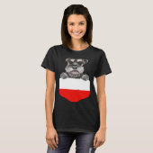 Poland Flag Miniature Schnauzer Dog In Pocket Tシャツ (正面フル)