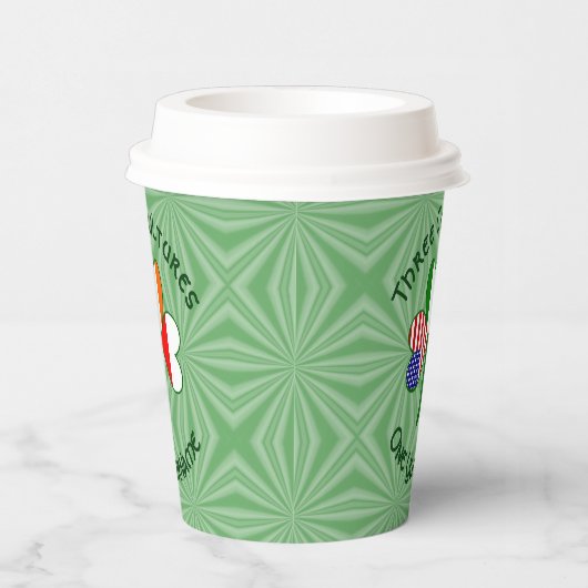 Poland Ireland USA Shamrock Flag Personalized Text 紙コップ (右)