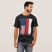Poland Polish American Flags Proud USA Poland Tシャツ (正面フル)