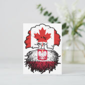 Poland Polish Canadian Canada Tree Roots Flag ポストカード (スタンド正面)