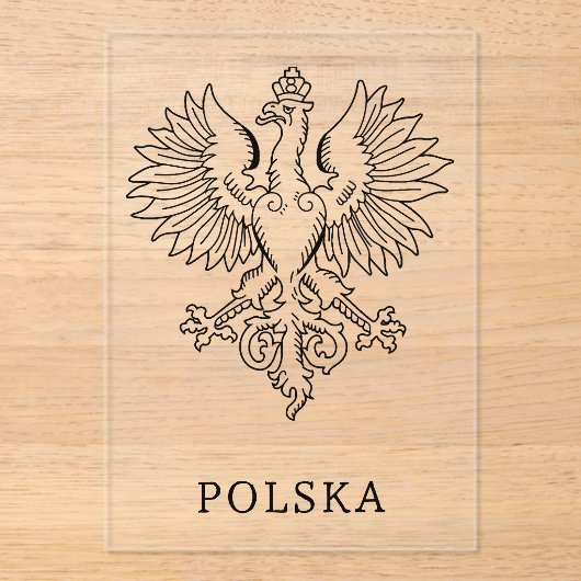 Poland's White Eagle Contemporary State Emblem  アクリル招待状 (正面)