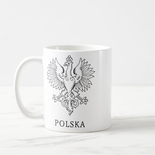 Poland's White Eagle Contemporary State Emblem  コーヒーマグカップ (左)