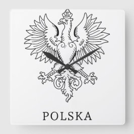 Poland's White Eagle Contemporary State Emblem  スクエア壁時計