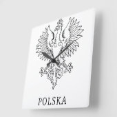 Poland's White Eagle Contemporary State Emblem  スクエア壁時計 (傾斜)