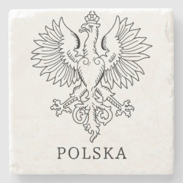 Poland's White Eagle Contemporary State Emblem  ストーンコースター