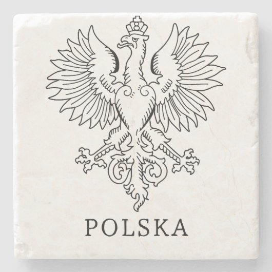 Poland's White Eagle Contemporary State Emblem  ストーンコースター (正面)
