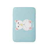 Polar Bearのアイス食べクリームカスタマイズ可能 バスマット (正面縦)