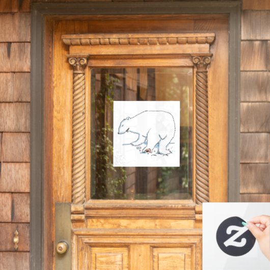 Polar Bearウィンドウが離れない ウィンドウサイン (ホームデコレーション)