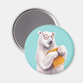 Polar Bear'読s Art – ブックの恋人 マグネット (正面/裏面)