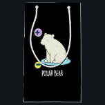 Polar Bear おもしろい Science Pun Dark BG スモールペーパーバッグ<br><div class="desc">Polar Bear おもしろい Science Punは電柱を持つ可愛いホッキョクグマを特徴としている。おもしろいホッキョクグマとパンストを愛する家族や友人のためのパンプギフト。</div>