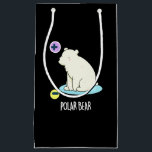 Polar Bear おもしろい Science Pun Dark BG スモールペーパーバッグ<br><div class="desc">Polar Bear おもしろい Science Punは電柱を持つ可愛いホッキョクグマを特徴としている。おもしろいホッキョクグマとパンストを愛する家族や友人のためのパンプギフト。</div>