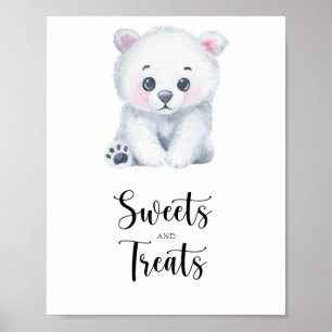 Polar bear – スイーツとお菓子の赤ちゃんシャワーのポスター ポスター