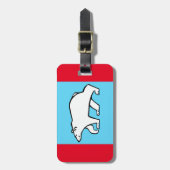 POLAR BEAR – 絶滅の危機に瀕した動物の北極 – 赤と青 ラゲッジタグ (正面縦)