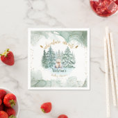 Polar Bear Adventureが赤ちゃんシャワーを待つ スタンダードカクテルナプキン (インサイチュ)