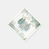 Polar Bear Adventureが赤ちゃんシャワーを待つ スタンダードカクテルナプキン (角)