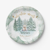 Polar Bear Adventureが赤ちゃんシャワーを待つ ペーパープレート (正面)