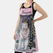 Polar Bear and Moon Winter Whimsical Art エプロン (インサイチュ)