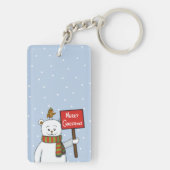 Polar Bear and Robin Christmas Greeting キーホルダー (裏面)