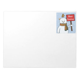 Polar Bear and Robin Christmas Greeting ノートパッド