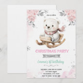 Polar Bear and Snowflakes Invite 招待状 (正面/裏面)