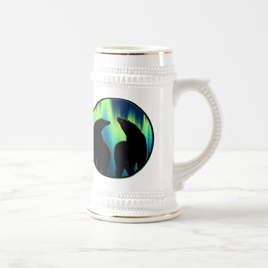 Polar Bear Art Beer Mug First Nations Bear Stein ビールジョッキ (右)