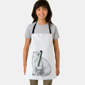 Polar bear at Hockey with Hockey stick エプロン (インサイチュ)