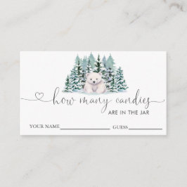 Polar Bear Baby Shower Guandiesの数を推測 エンクロージャーカード