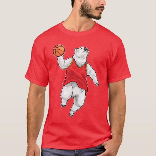 Polar bear Basketball player Basketball Sports Tシャツ (正面)