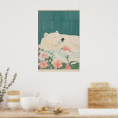 Polar Bear Bathroom Print Ukiyo-e Japanese Art ポスター (キッチン)