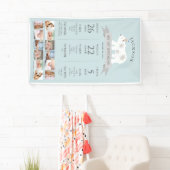 Polar Bear Blue 1st Birthday Milestoneタイムライン 横断幕 (インサイチュ)