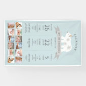 Polar Bear Blue 1st Birthday Milestoneタイムライン 横断幕 (横)