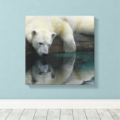 Polar Bear Canvas - Polar Bear Reflections キャンバスプリント (インサイチュ (ウッドフロア))