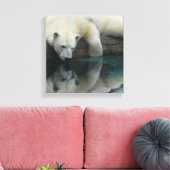Polar Bear Canvas - Polar Bear Reflections キャンバスプリント (インサイチュ (リビング))